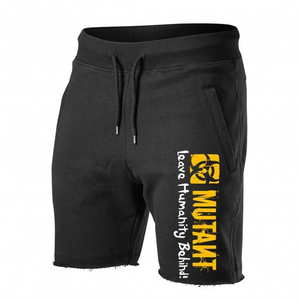 New Cotton Running Shorts Men Print Bermuda Gym Fitness Training Bodybuilding Short Pants Male Jogging Workout Crossfit BottomsXJ250213