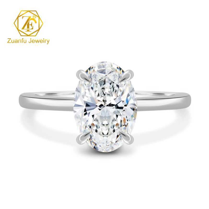 Customizable High-End Solitaire Engagement Wedding Ring Women Solid 1CT 2CT 3CT Gold 14K 18K IGI Certified VS1 Lab Diamonds