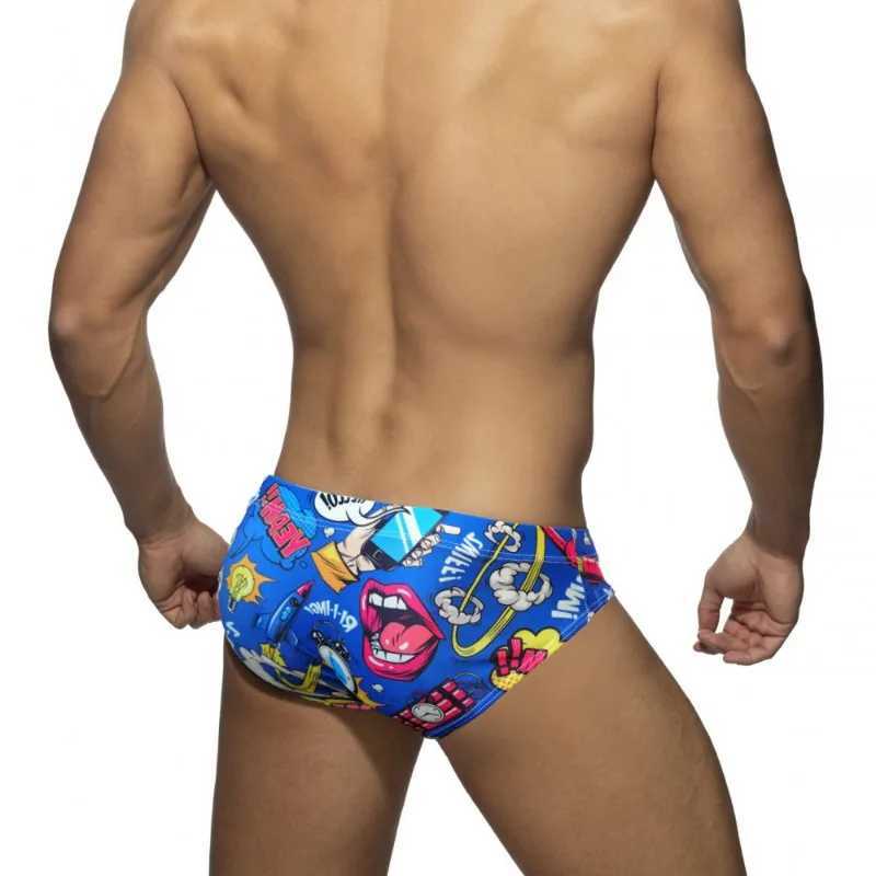 Mens Swimwear Cartoon Print Swim Briefs Bikini Board beach Shorts swimming Trunks Breathable Bathing Suit W250214