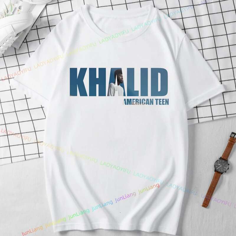 Rap 90S Hip-Hop Style Shirt Short Sleeve Tee Khalid Merch Women's T-Shirts 100% Cotton Y2k Vintage Top New In Tops & Tees Tshirt