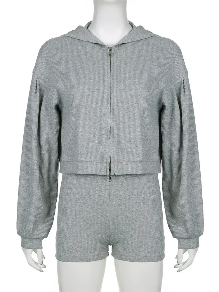 Womens 3-piece shorts vest hoodie sportswear casual sweatshirt coat and mini short matching sportswear hoodie suit 250210