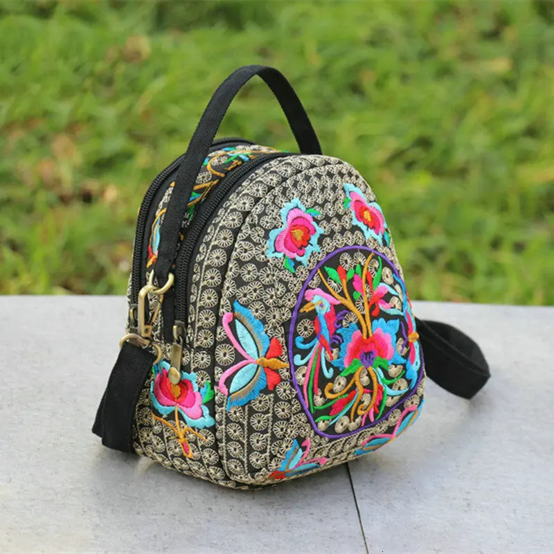 Womens Floral Embroidered Backpack Summer Travel Shoulder Rucksack Gift Floral Backpack Rucksack Bohemian 250214