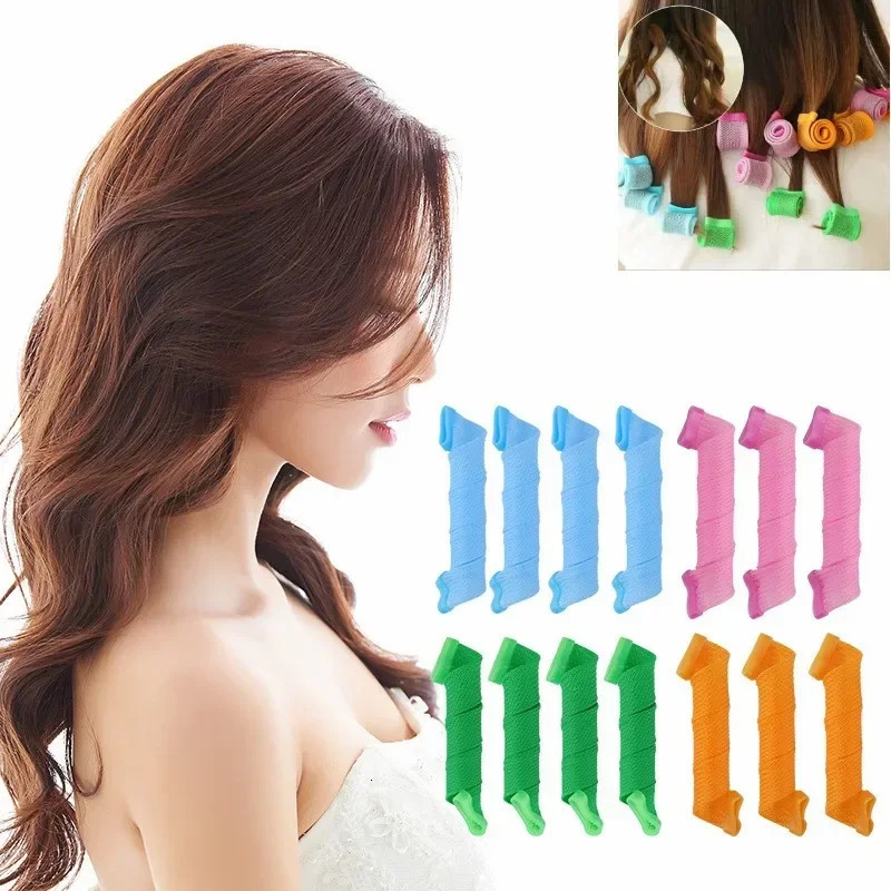 Heatless Hair Roller Spiral Hair Curlers Magic Curls Hair Rollers with Hooks No Heat Hair Curlers DIY Curly Hair Styling Kit 250214