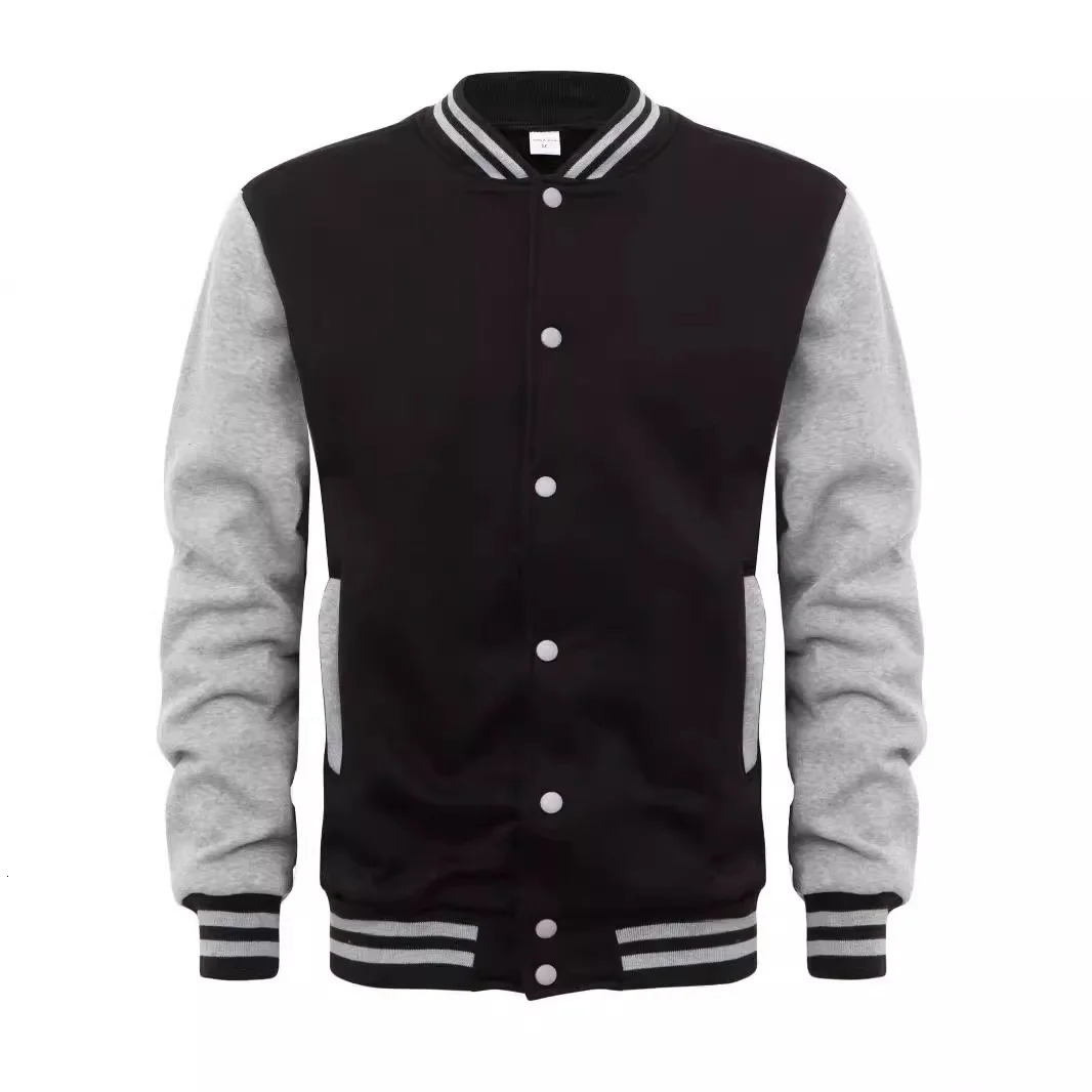 Black White Solid Color Jacket Loose Oversized Clothes Casual Men Baseball Clothes Personality Street Coat Warm Fleece Jackets 250122