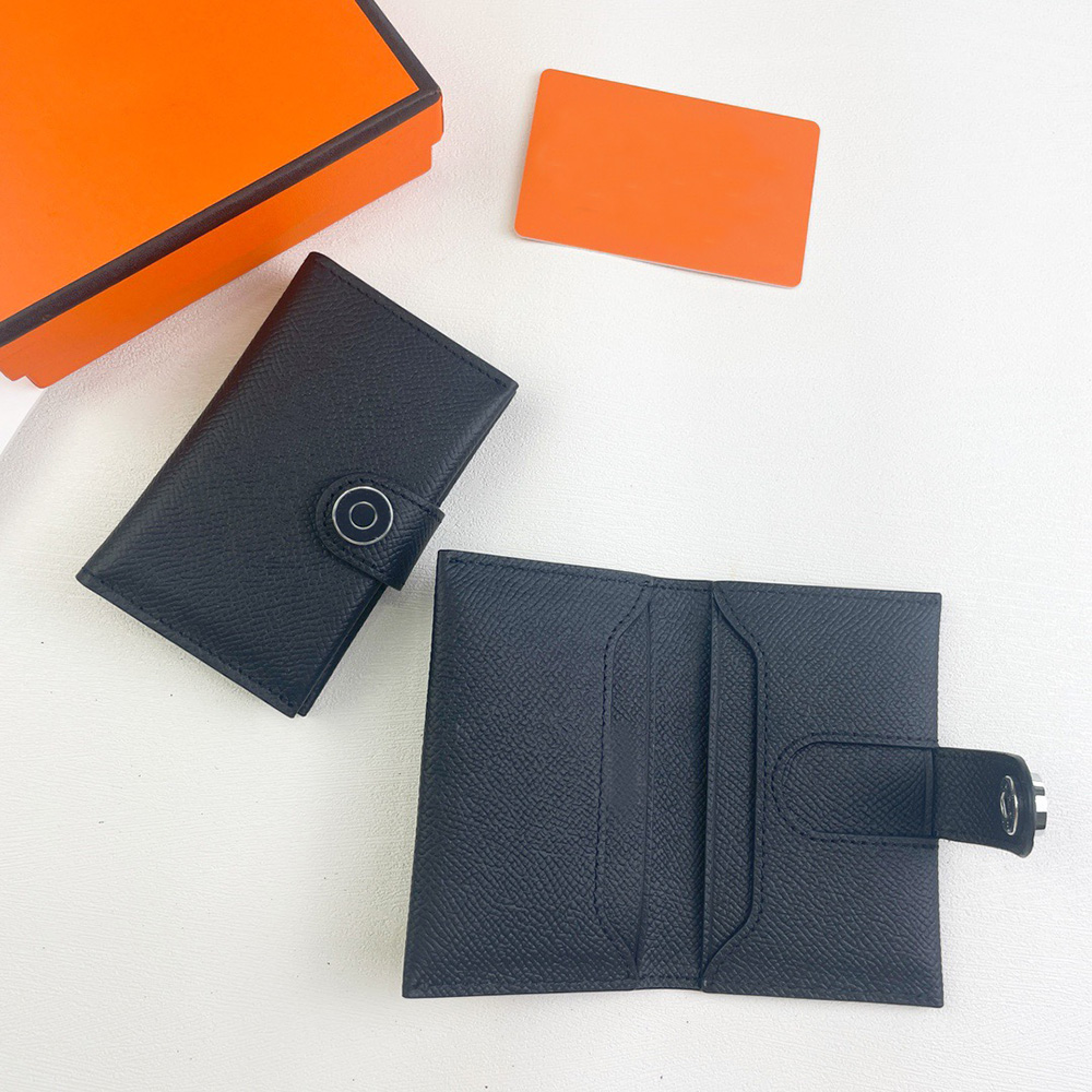 Fashion Women Wallet Luxury Real Leather Designer Credit Card Holder Coin Purse Folding Bank Kaka Slot with Box Dustbag