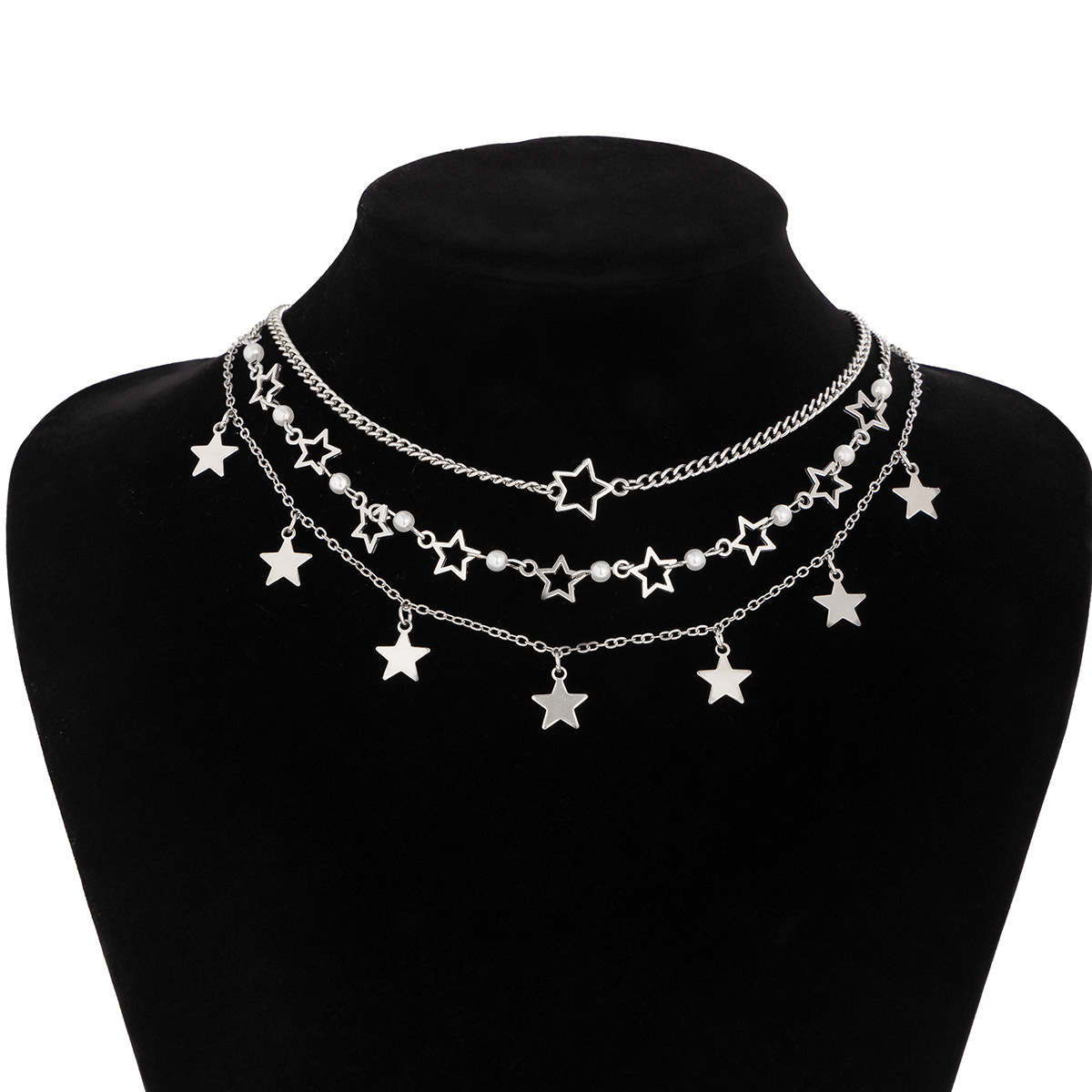 fashion Jewelry minimalist versatile set, star necklace, sweet and cool thin chain, Woman metal necklace