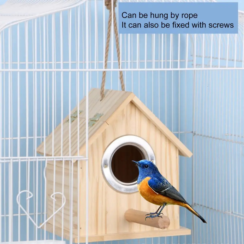 Bird Nest Sturdy Garden Decoration Wooden Bird House Eco-friendly Bird Nesting Box Natural Wood Bird House Garden Decor 250206