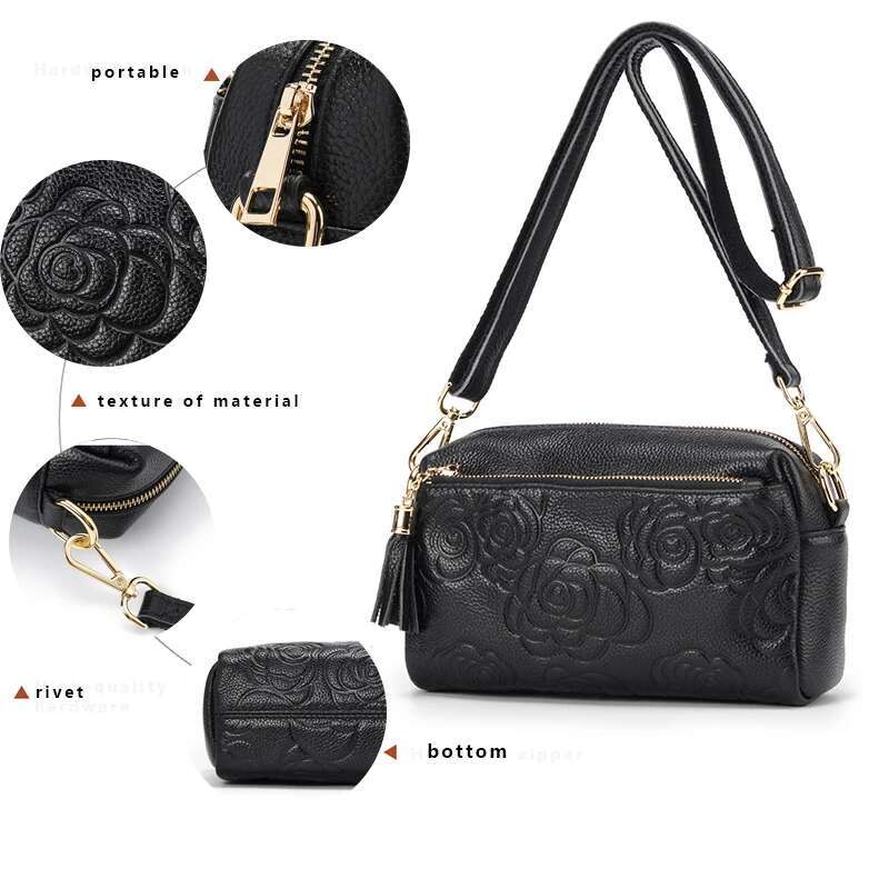 2023 New Korean Trendy Casual Fashion Shoulder Messenger Soft Leather Atmospheric Women's Bag