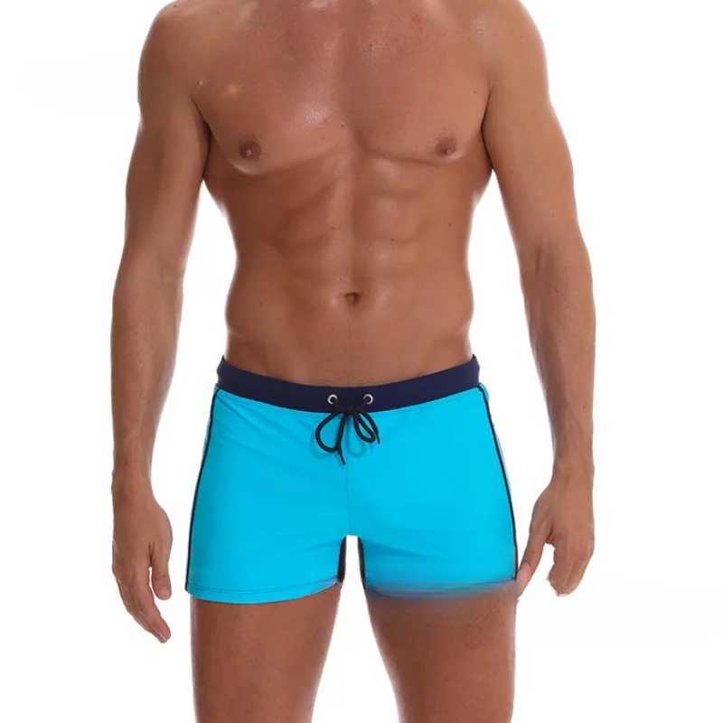 Sports Mens Boxer Shorts Plain Color Fake Beach Stitching Nylon Comfortable Fashion Lace-up Swimming Trunks Men W250214