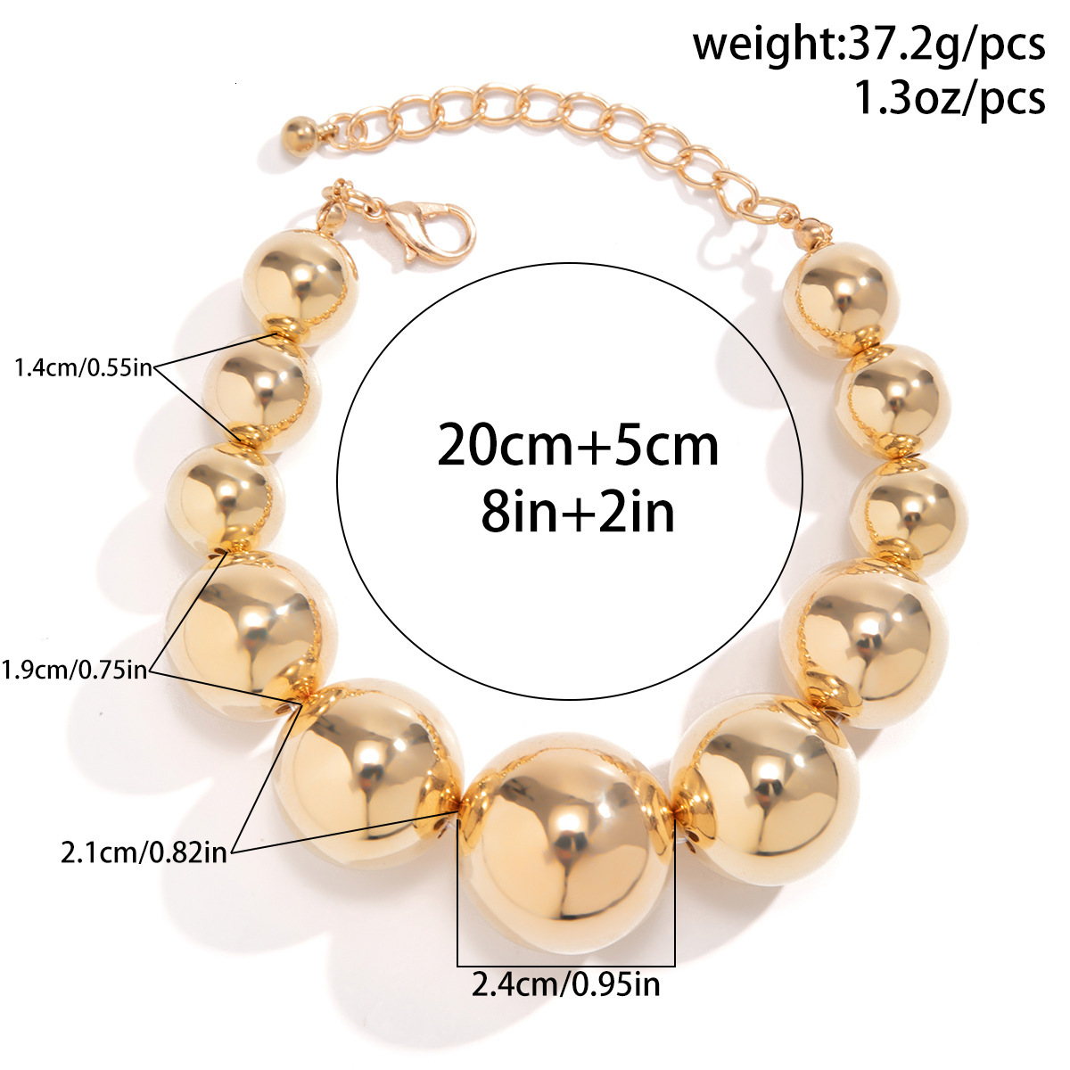 Jewelry fashion Punk Style Geometric Beads Personalized Minimalist Size Beaded Neckchain designer Necklace Ornament