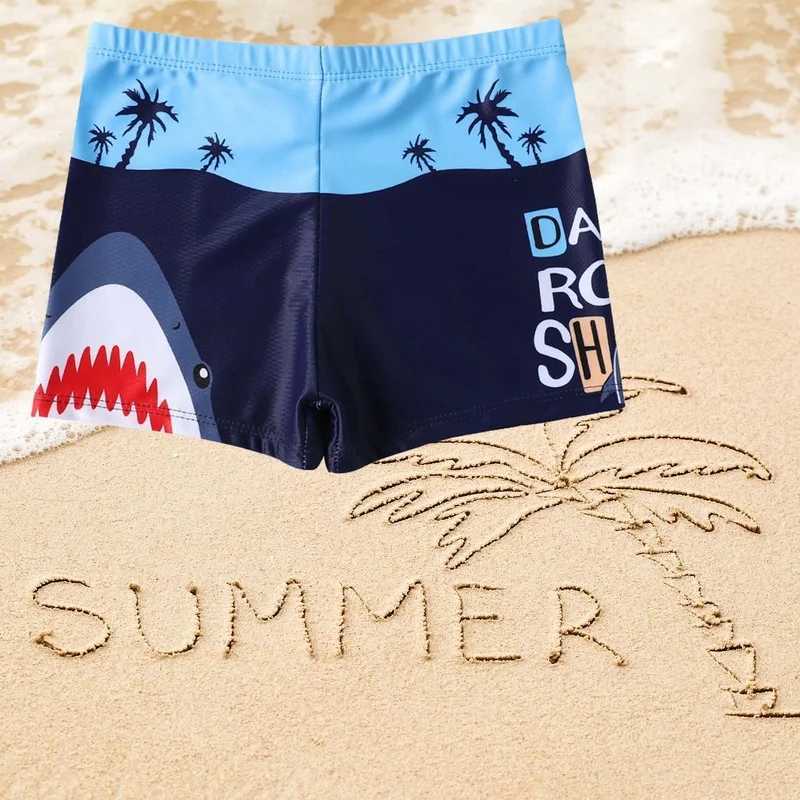 Swimming Trunks For Boys Shark Trunks Swimsuit 2-9Y Childrens Swimwear Kids Trunk Shark Beachwear Boys Bathing Suit W250214