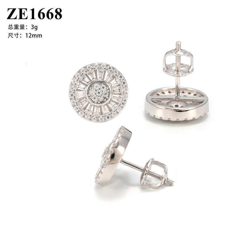 Diamond Hair 2025 New Round Luxury 925 Silver Moissanite Rectangular Flower shaped Earnail Advanced Earnail Over Drill Pen