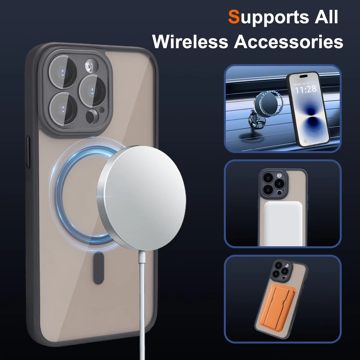 Matte Magnetic Clear Ultra Thin Slim Phone Case for iPhone 17 air 16e 16 15 14 13 12 11 Pro Max Plus Wireless Charging Magsafe Cover with Lens Film