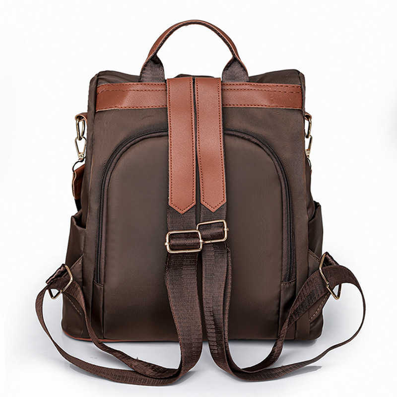 Anti theft backpack for women new trend simple contrasting color large capacity casual womens backpack womens bag