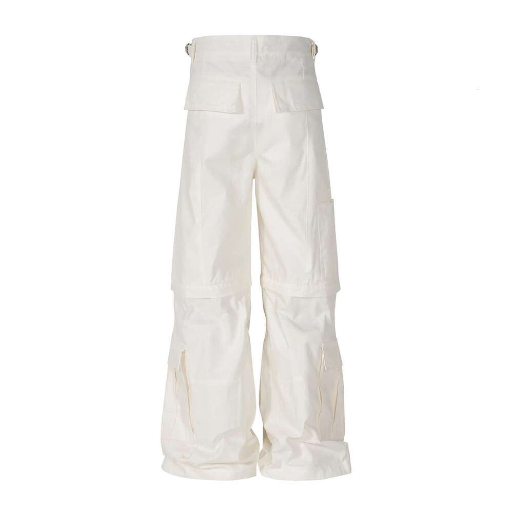 Y2k High Street Flared Cargo Multi Pocket Detachable Workwear Pants For Men And Women Solid Ropa Hombre Oversized