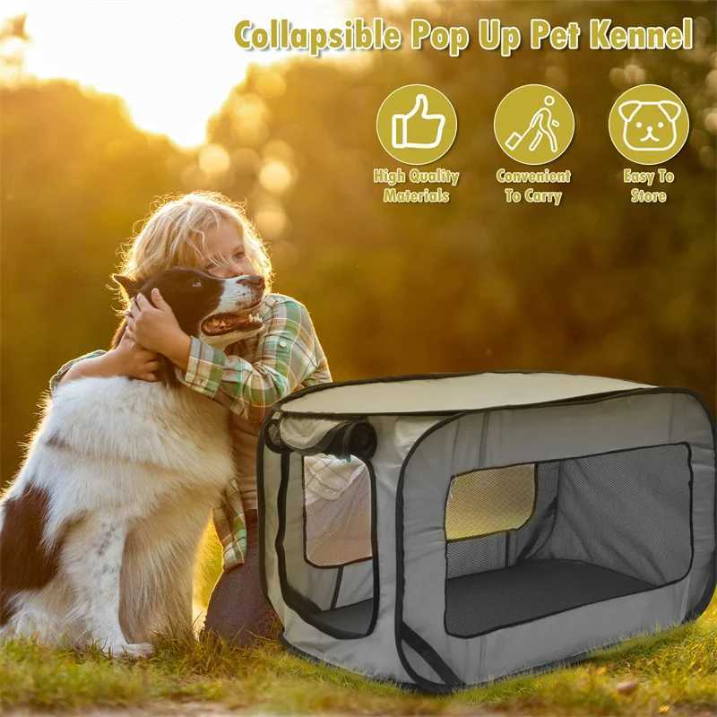 Others Dog Carrier Dog Carrier Bag Foldable Pop Up Dog Travel Crate Cat Pet Carriers Dog Travel Bags For Small Dogs Cats Kennel Tent Cage Outdoor H250