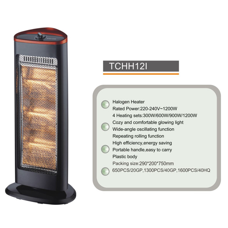 Quartz tube heater cross-border small household new hot air blower vertical electric heater desktop vertical whole house take