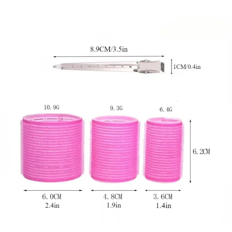 28pcs/Set Hair Roller Sets 18pcs Plastic Self Grip Hair Curlers 3 Sizes Hairs Rollers 10pcs Metal Clips DIY Hairdressing Tool 250214