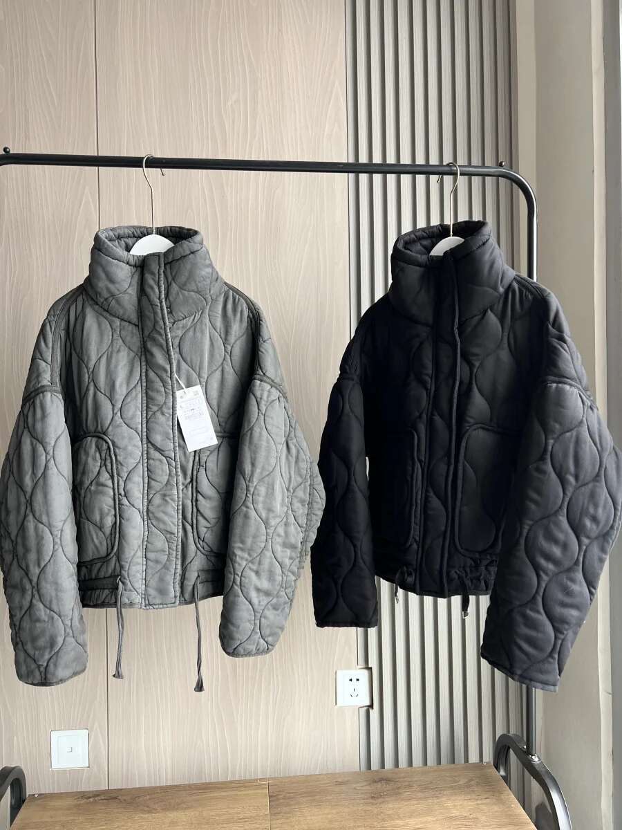 ETJ Autumn/Winter 2024 New traf Women's Wash Lyocell soft high collar clip cotton jacket ZW series loose coat