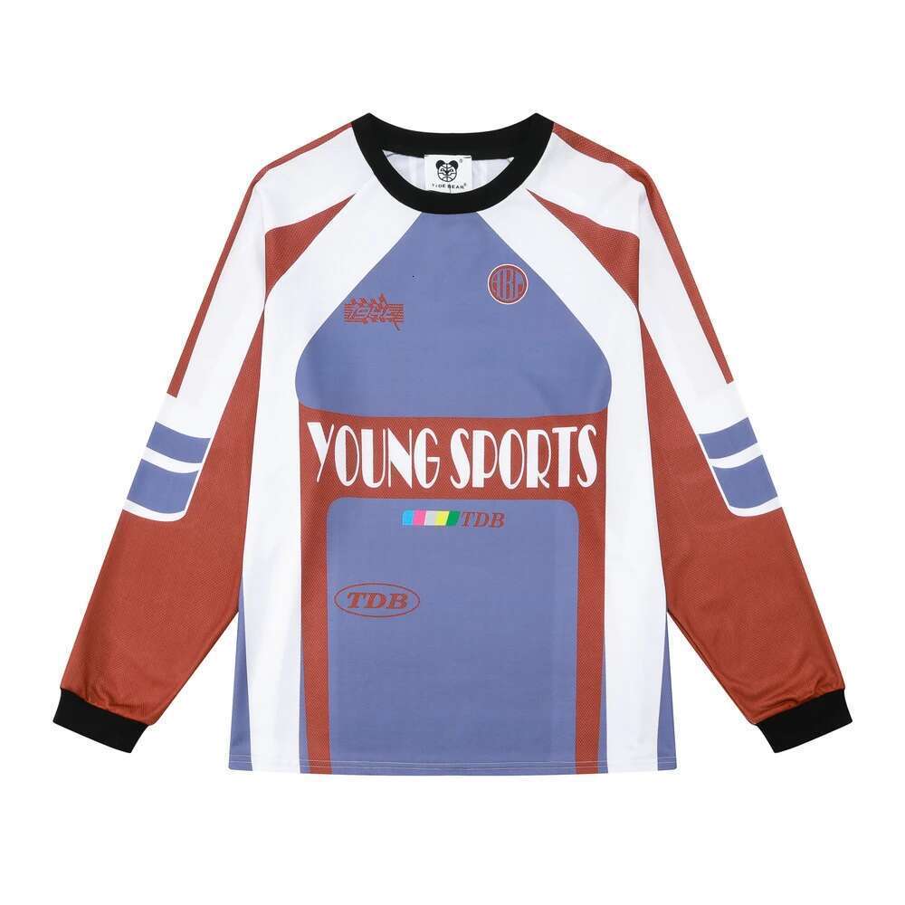 Streetwear Contrast Color Sports Mens Baseball Shirts Long Sleeve Breathable Casual Fall Tshirts Crew Neck Baggy Loose Top Tees