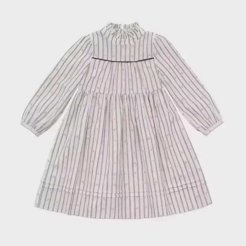 In Stock! Girls Dress 2025 Early Spring New LOU Long Sleeves Embroidery Princess Dress Embroidered Lace Dress Z250214