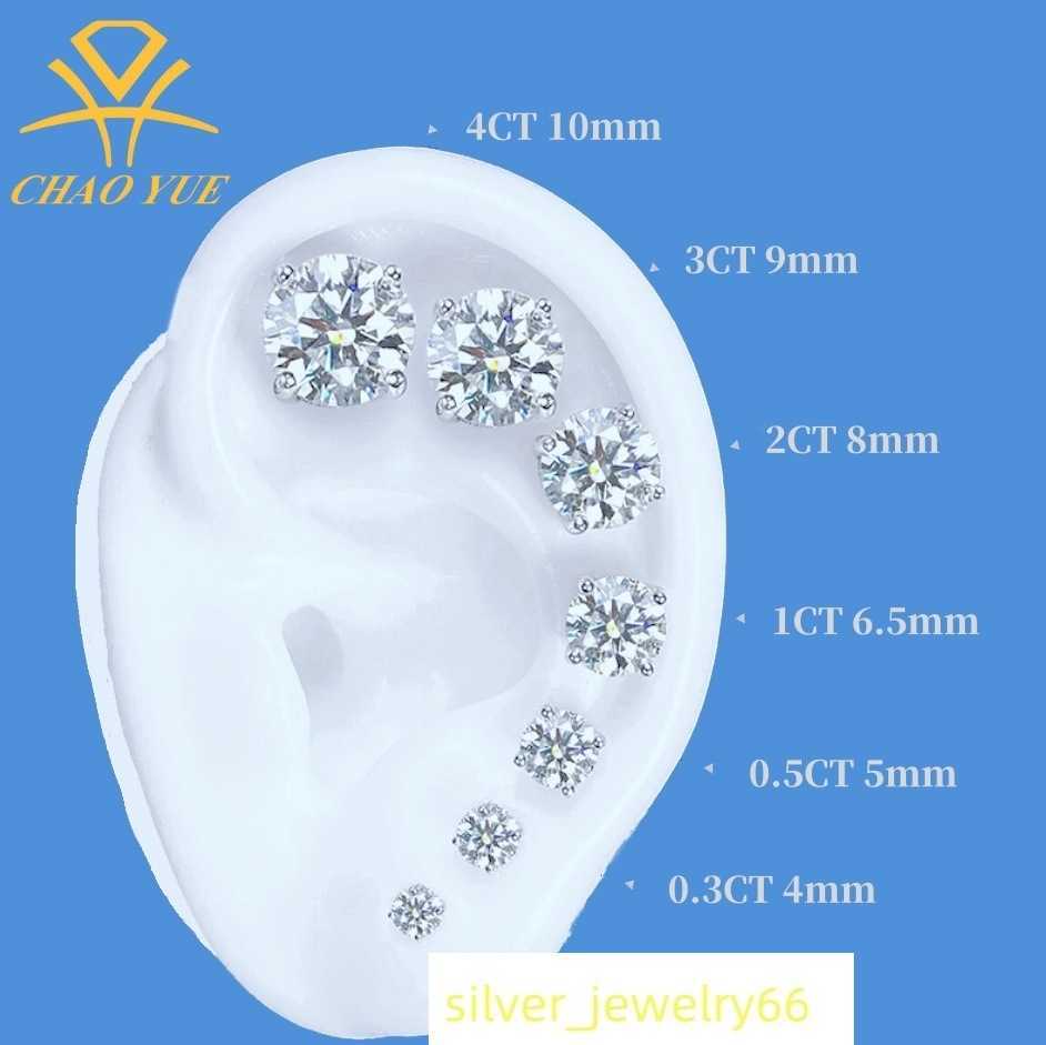 Hot selling 925 silver ear nail with four claws craftsmanship inlaid with a single D-color moissanite simple for both men and women