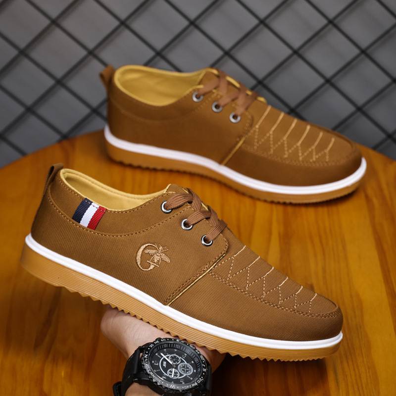 2025 Spring New Breathable Leisure Anti Slip Canvas Shoes Outdoor Sports Men's Work Running Shoes Design Korean Versatile Fashion Shoes