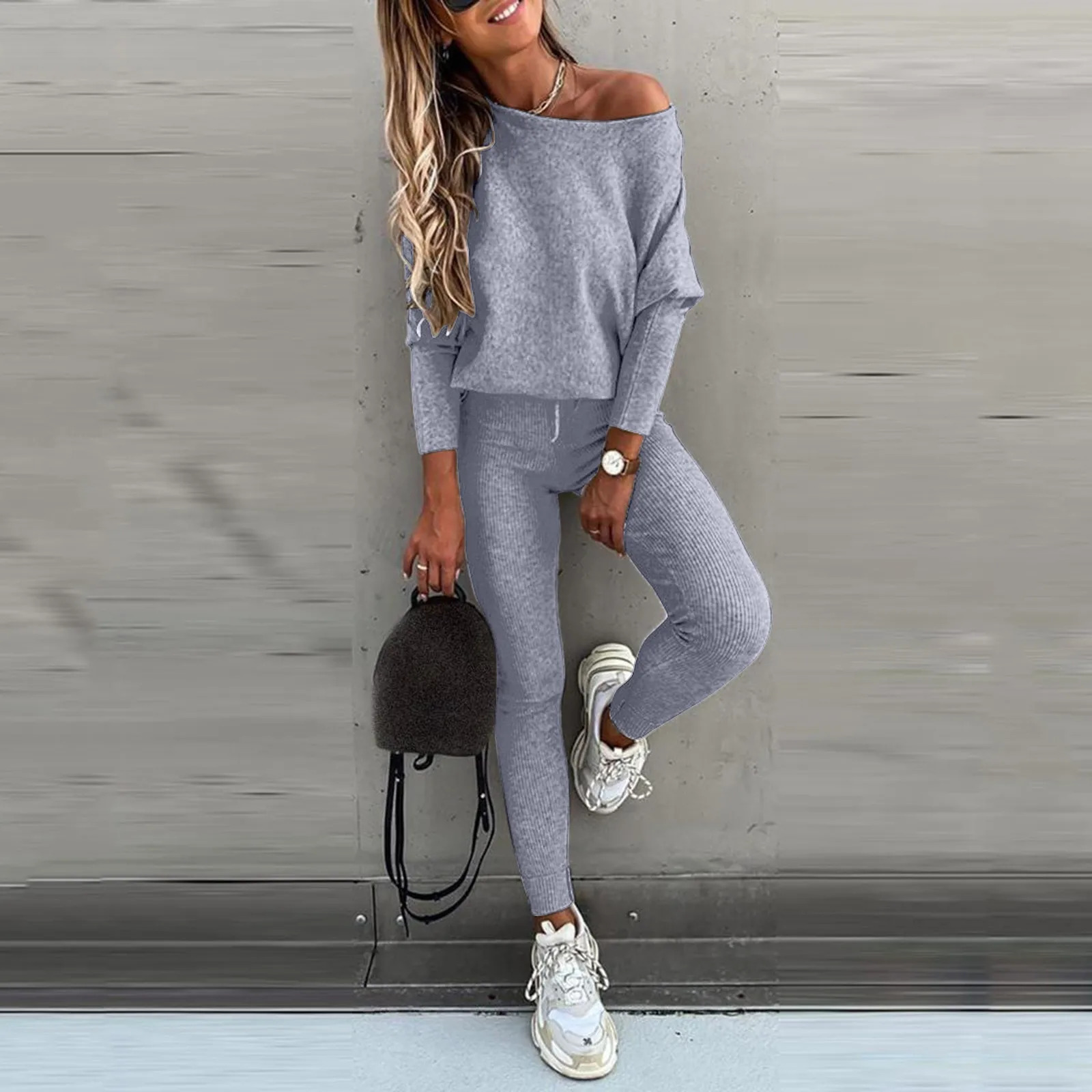 Autumn Thin Solid Long Sleeve Jogger Suit Women Casual Tracksuit Set Sportswear O-neck Pullover And Drawstring Pants Female Set 250210