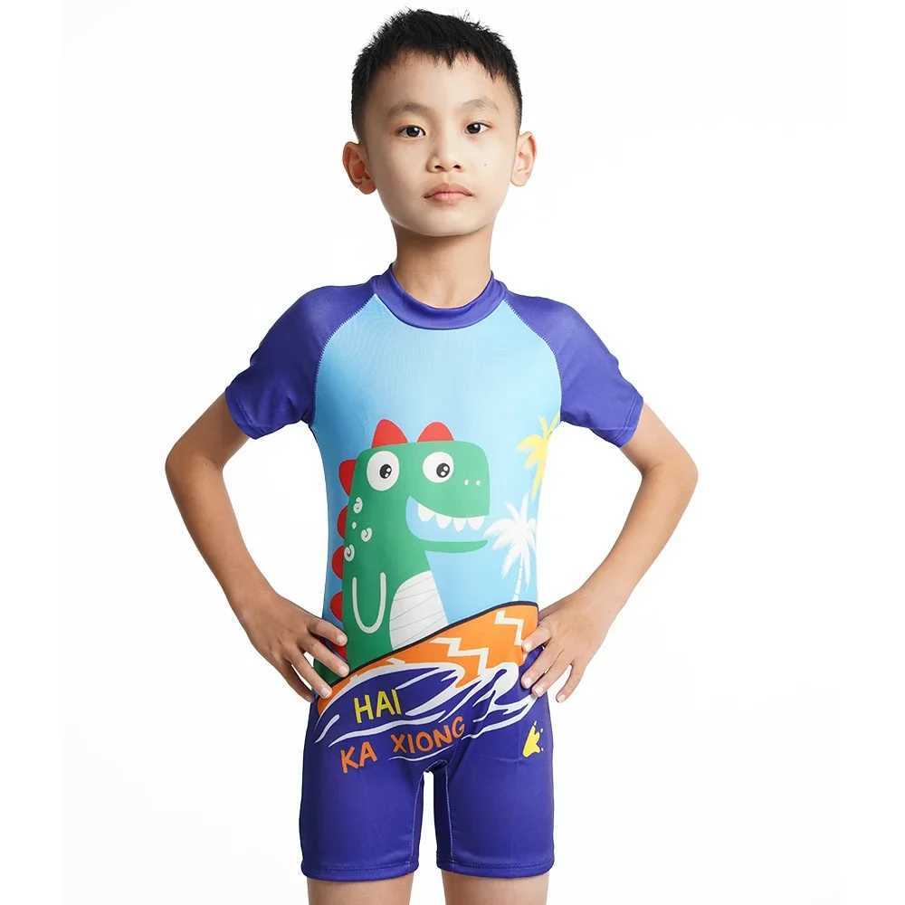 2025 Fashion Cute Swimwear Boys New Children One-piece suit Kids Swimsuits Protection Light Breathable Swimming Costume Z250214