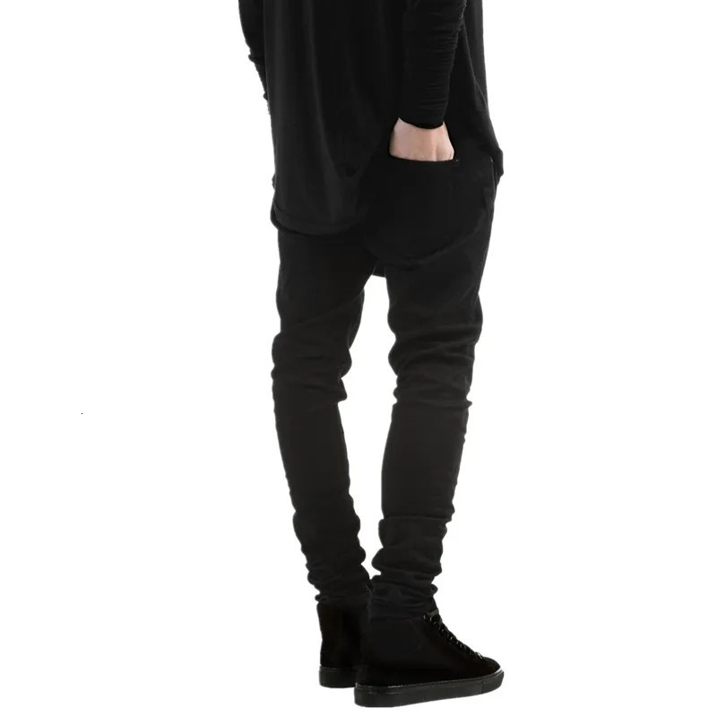 Men Black Ripped Skinny Jeans Hip Hop swag Denim Scratched Biker Joggers pants ner Trousers 250210