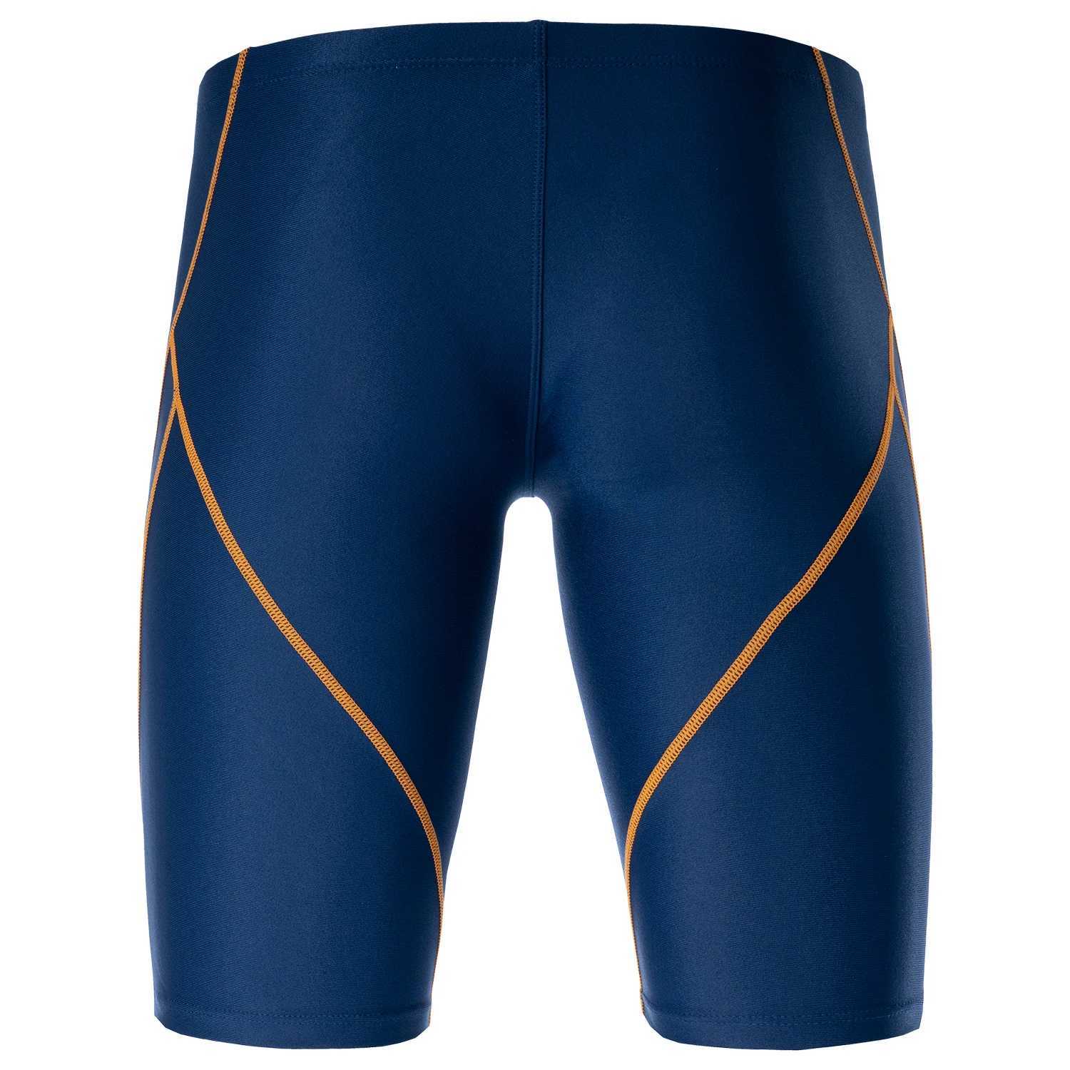 MY KILOMETRE Mens Swim Jammer Swimwear PBT Durable Athletic Training Endurance Swimsuits Swimming Shorts Trunks Man Swim Jammers W250214