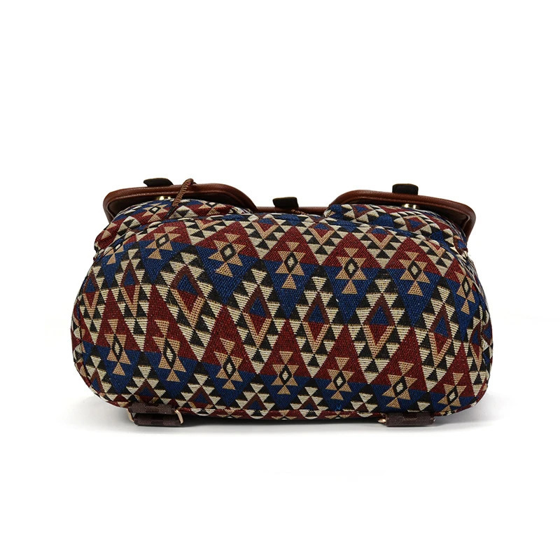 Women Foral Printing Backpack National Printed Canvas School Bags For Teenagers Girls Large Shoulder Bag Weekend Travel Rucksack 250214