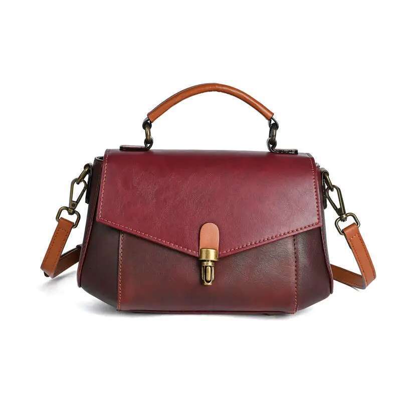 New Vintage Small Cowhide Handbag Women's Styg Bag Mother Bale Vegetable Tanned Leather Package