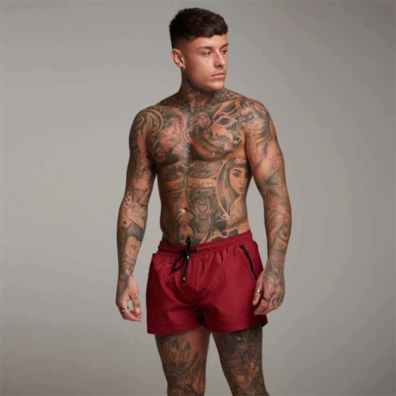 Mens Swim Trunks with Zipper Pockets Mesh Liner Summer Beach Board Shorts Quick Dry Swimming Bathing Suit Swimsuit Swimwear W250214