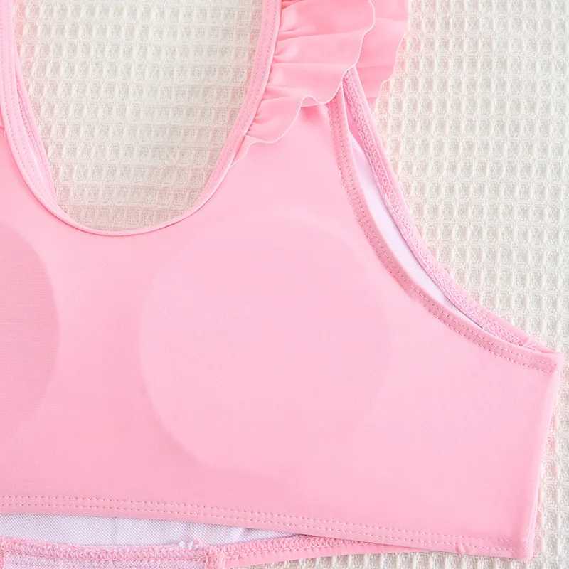 Pink Girls One Piece Swimsuit for Kids Childrens Swimwear 8-12 Years Teenage Beach Wear Cut Out Bathing Suit Flower Bodysuit Z250214