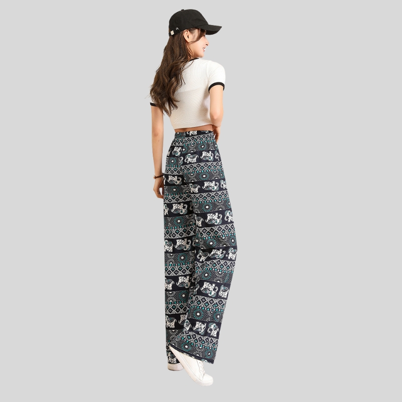 New Elephant Wide Leg Pants Women's Summer Thin High Waist Drop Straight Loose Casual Pants Mopping Pants