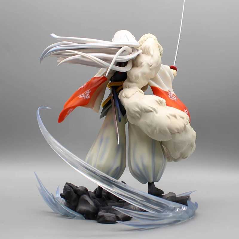 36cm Inuyasha Sesshoumaru Anime Figures Gk Action Figure Pvc Statue Figurine Model Collection Doll Decoration Ornaments Toy GiftXJ250214