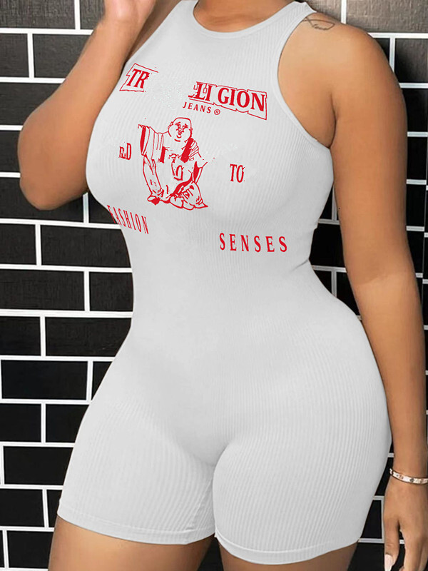 2025 Summer XS-XL Designer Womens Jumpsuits Sexy Printed Bodysuits Fashion Rompers