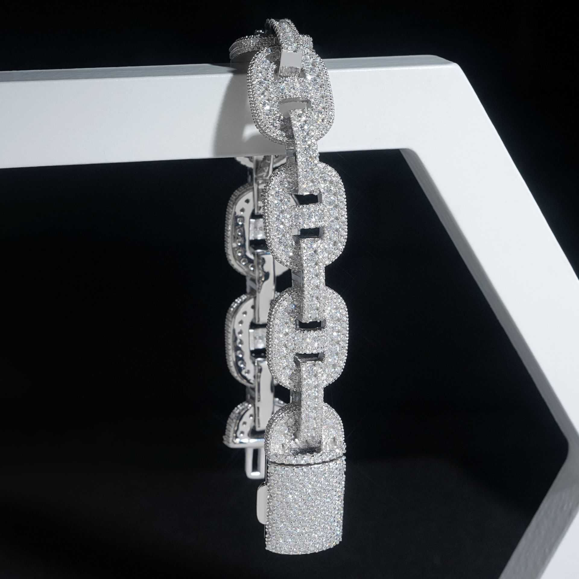 Diamond Hair Selection 15mm Bazin Chain S925 Silver Moissanite Mens Hip Hop Necklace Personalized Bracelet