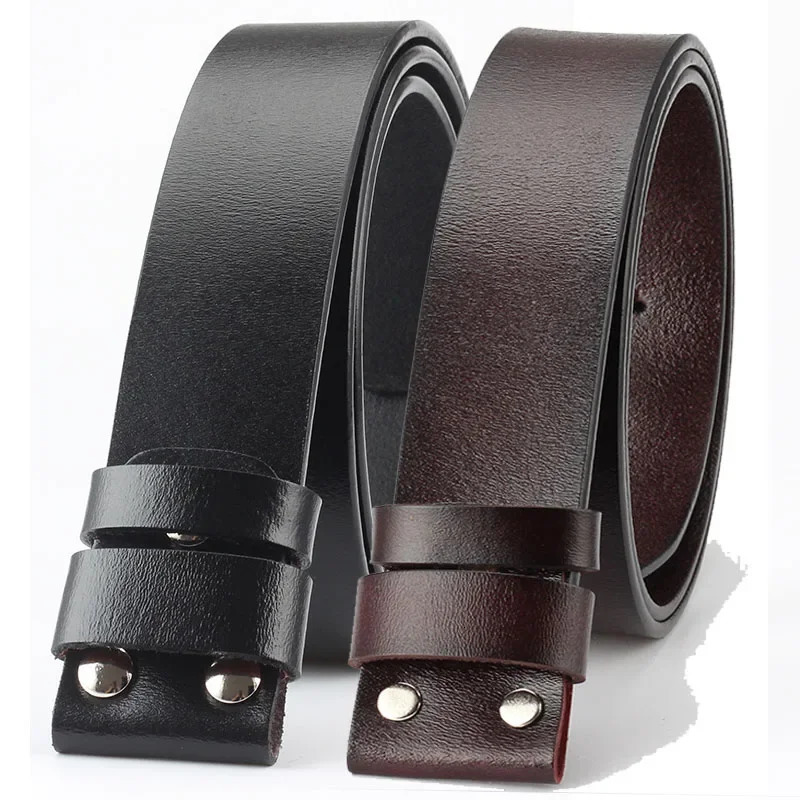 Cowskin Cow Real Genuine Leather Belt No Buckle for Smooth Buckle Cowboy 5 Colors Belts Body Without Buckle for Men Accessories 250213