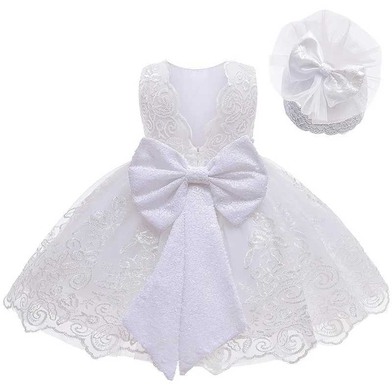 3 6 12 18 24 Months Lace Newborn Dress Summer Big Bow Fashion Little Princess Baby Dress Birthday Gifts New Childrens Clothing Z250214