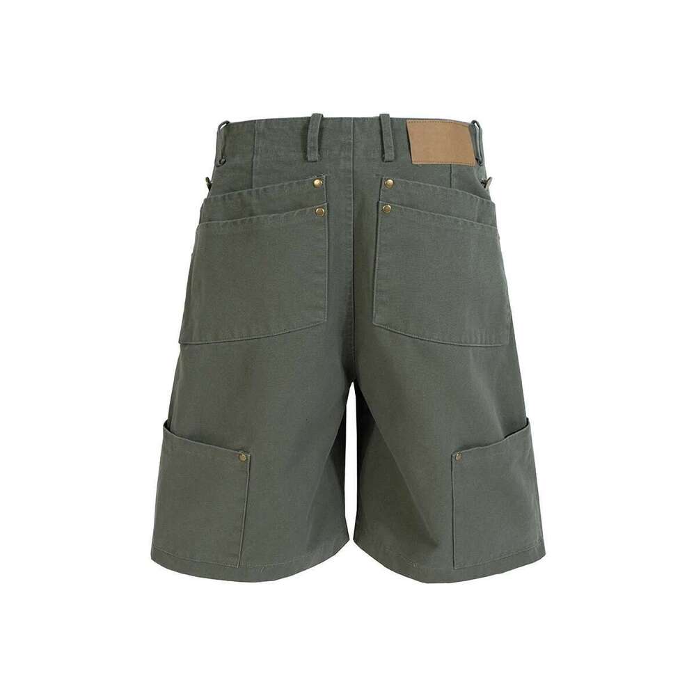 Detachable Functional Multi-Pockets Summer Cargo Shorts For Men Straight Wide Leg Baggy Casual Knee Length Pants