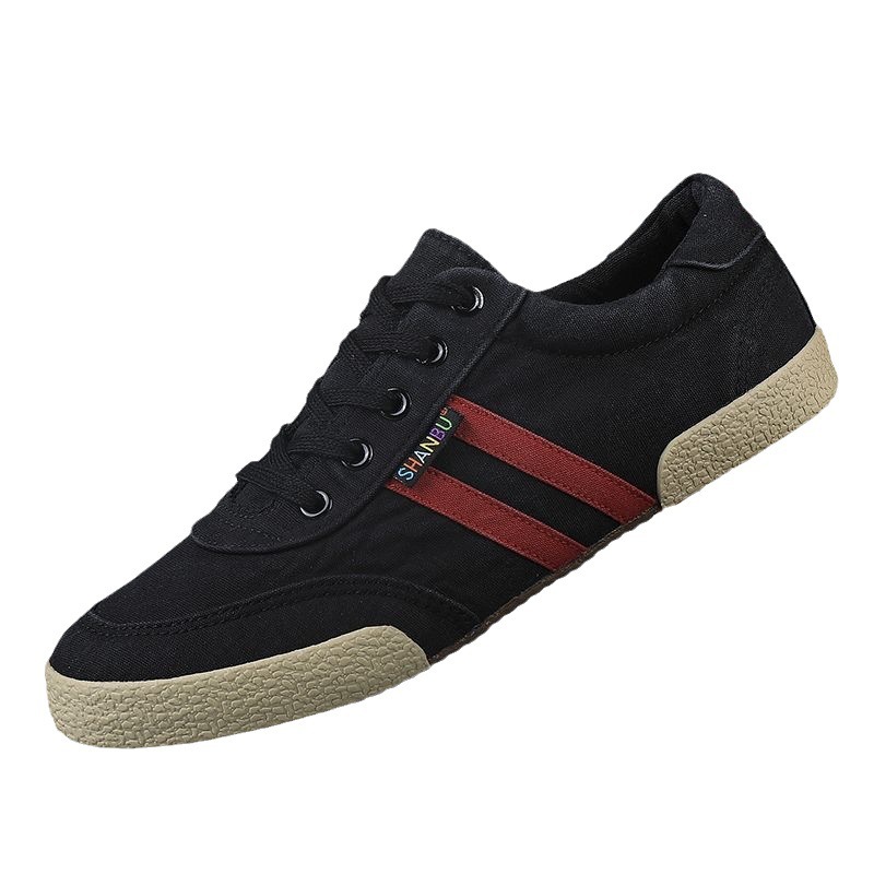2025 Spring New Men's Low Top Canvas Korean Edition Classic Student Casual Flat Bottom Lace Breathable Board Shoes