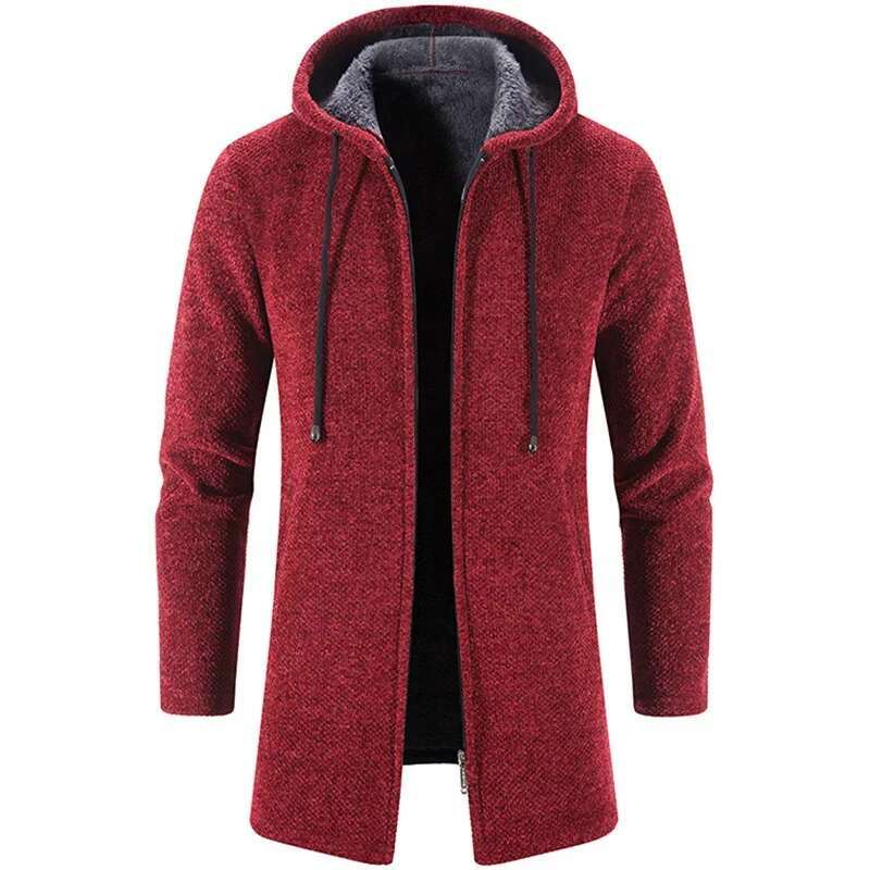 Men's Coat Autumn Winter New Hot Warm Zipper Medium Long Cardigan Sweaters Man Casual Knitwear Sweatercoat mens clothes