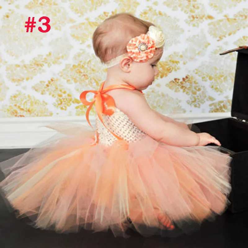 Toddler Girls Fancy Princess Tutu Dress Holiday Flower Double Layers Fluffy Baby Dress with Headband Photo Props TS044 Z250214