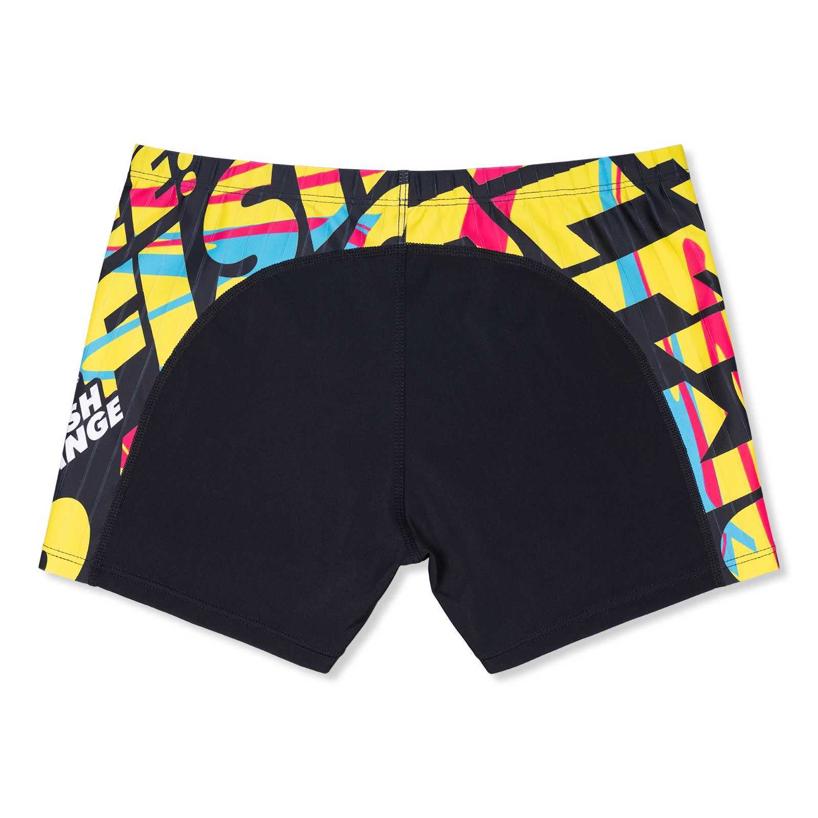 MY KILOMETRE Mens Swimsuit Square Leg Splice Athletic Swimming Trunk Training Swimwear Bathing Suit Man Swim Brief Board Short W250214