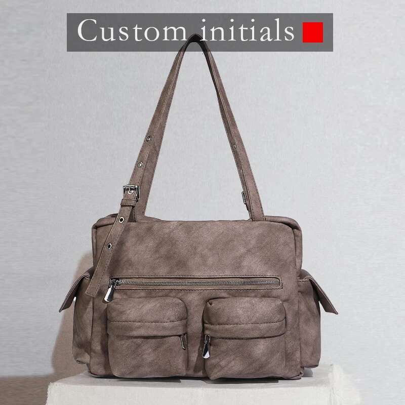 Custom Initials Korean Pillow Bags For Women Designer Handbag And Purse 2025 New In PU Multiple Pockets Underarm Shoulder