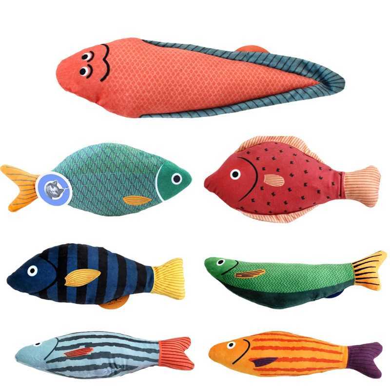 Squeaky Sea Fish Shape Sphynx Cat Toy Caip Plush Stuffed Pet Toys for Cats Gotas Kitten Kedi Funny mascotas Play AccessoriesT250214