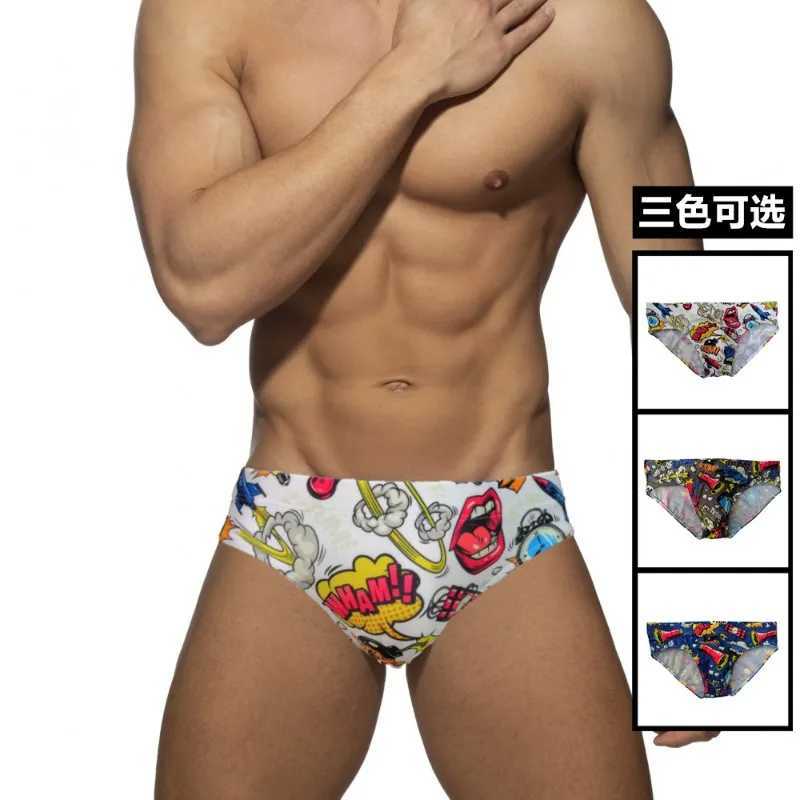 Mens Swimwear Cartoon Print Swim Briefs Bikini Board beach Shorts swimming Trunks Breathable Bathing Suit W250214