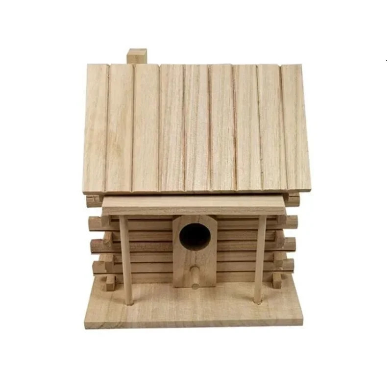 Bird Cage Accessories Birdhouses For Outside Wooden Bird House Nesting Box Hanging Bird Nests Home Garden Decoration 250206